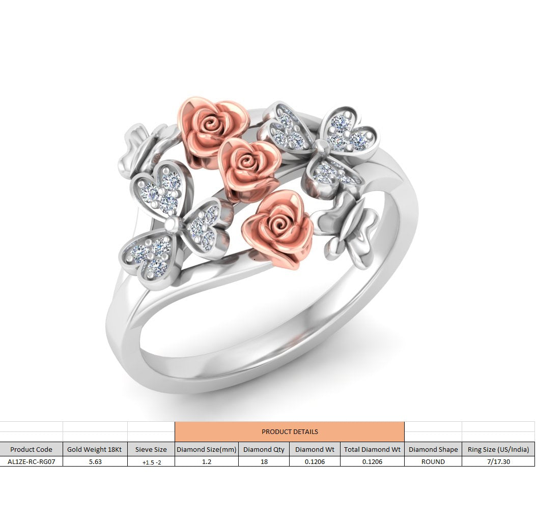 Rose N petals - Diamond ring 6