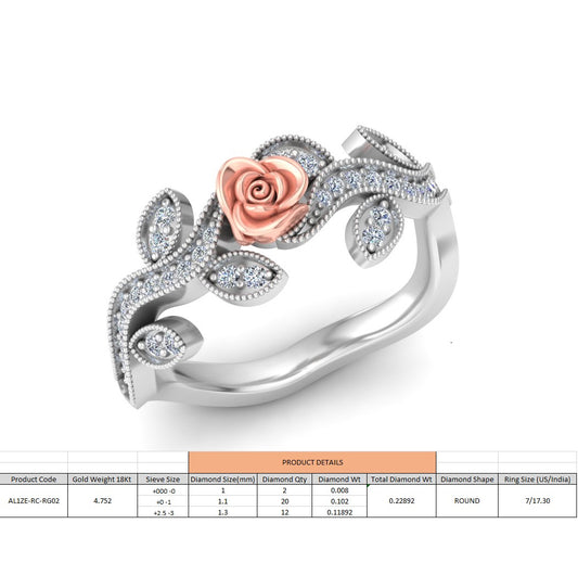 Rose N petals - Diamond ring 2