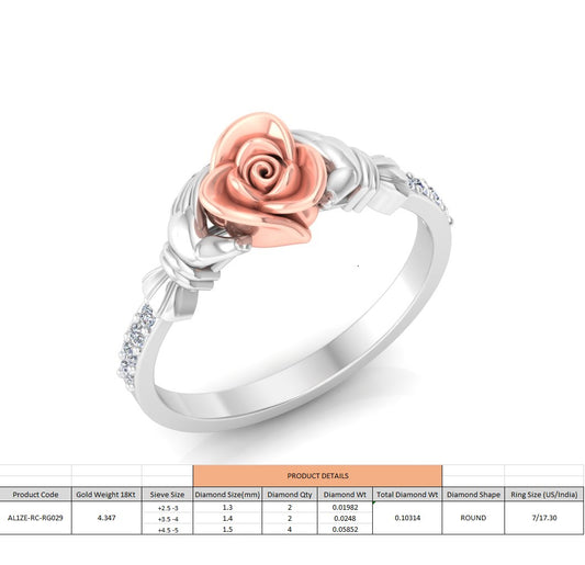 Rose N petals - Diamond ring 5