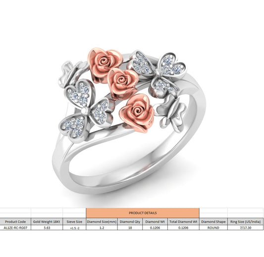 Rose N petals - Diamond ring 6