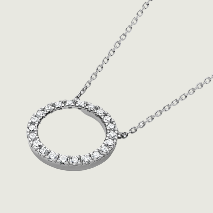 round diamond necklace 