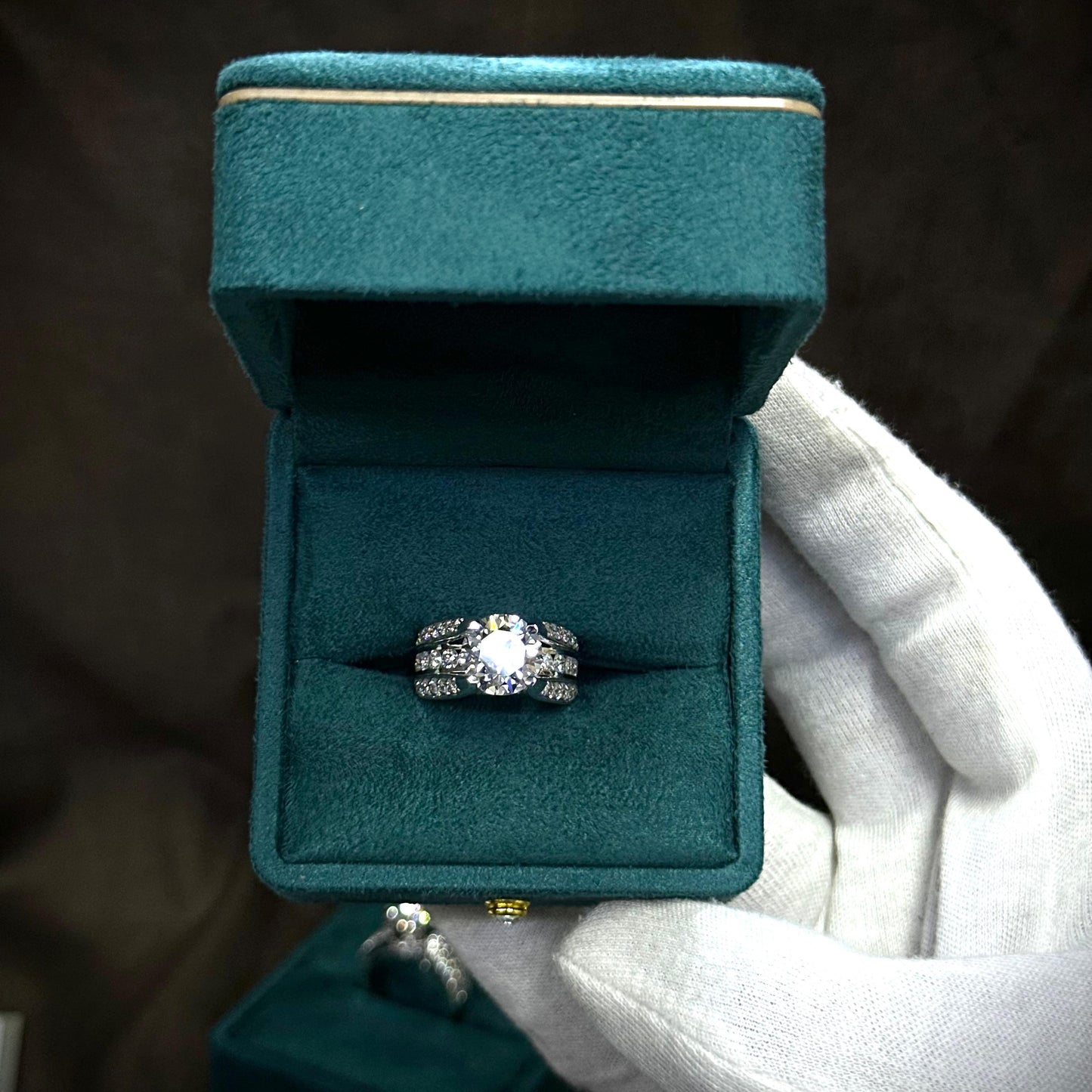 custom diamond engagement ring Dubai, LOVE design in 18k white gold, made to order by Lamae Jewelry UAE