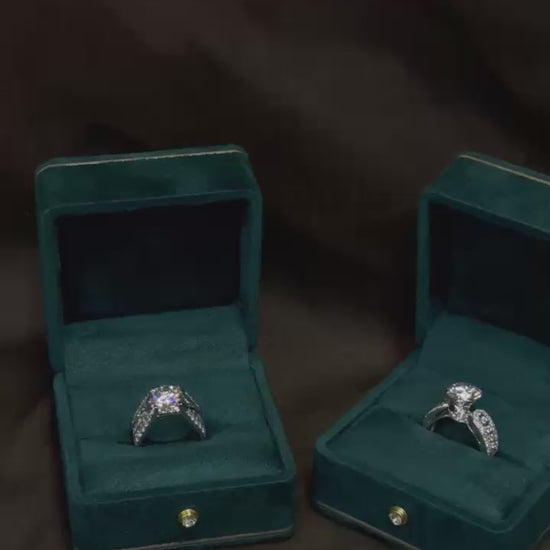 custom diamond engagement ring Dubai, LOVE design in 18k white gold, made to order by Lamae Jewelry UAE