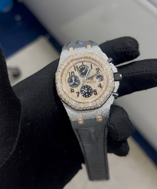 customized watch with diamonds. custom diamond on watch